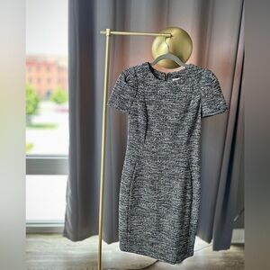 NWOT Calvin Klein Black and White Sheath Dress Short Sleeve